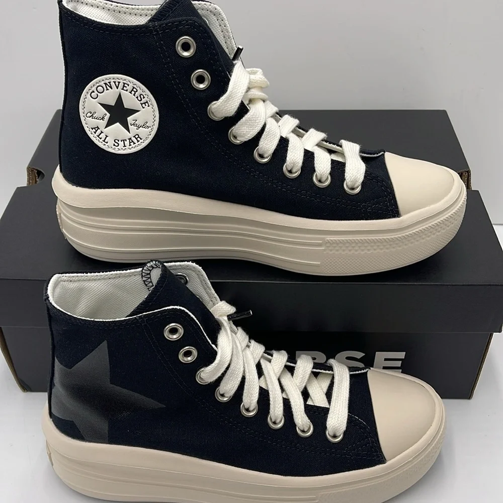 Converse WMNS A09899C CTAS MOVE HI BLACK/NATURAL IVORY/EGRET Platforms Sneakers